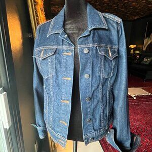 Old Navy Dark Blue Jean Button Up Denim Jacket Size Medium
